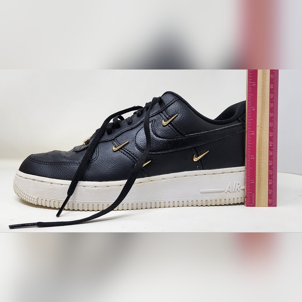 Nike Air Force 1 LX Sisterhood Black Leather Gold Metallic Womens Size 10 2020 - Picture 11 of 14